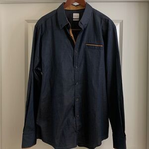 JB HOLT, long sleeve dress shirt, athletic fit, 100%cotton, great like new